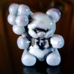 Vntg Boyd "Patrick the Bear" Masked Blue Indigo Purple Glass